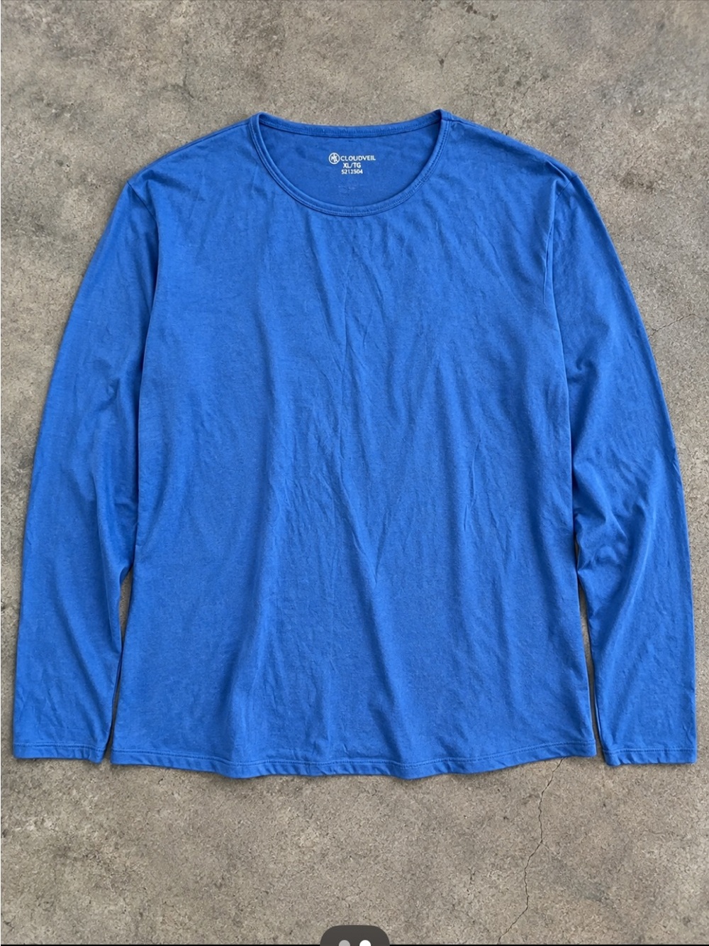 Cloudveil Merino Wool Blend Blue Long Sleeve Crewneck Woman XL Gorpcore Outdoor
